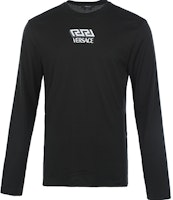 VERSACE Solid Long Sleeve T-Shirt Black 1002740-1A01814-1B000 VERSACE Solid Long Sleeve T-Shirt Black 1002740-1A01814-1B000