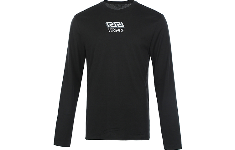 Order ヴェルサーチ ソリッド 長袖 Tシャツ ブラック 1002740-1A01814-1B000