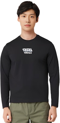 ヴェルサーチ ソリッド 長袖 Tシャツ ブラック 1002740-1A01814-1B000 Shop ヴェルサーチ ソリッド 長袖 Tシャツ ブラック 1002740-1A01814-1B000