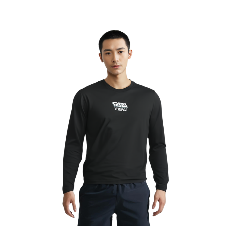 Purchase ヴェルサーチ ソリッド 長袖 Tシャツ ブラック 1002740-1A01814-1B000