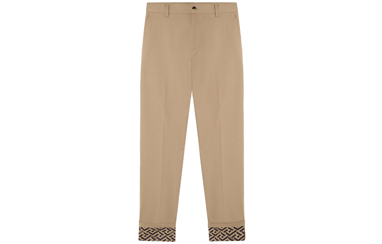 VERSACE Solid Loose-Fit Casual Wide-Leg Pants Khaki 1004049-1A02947-1K050