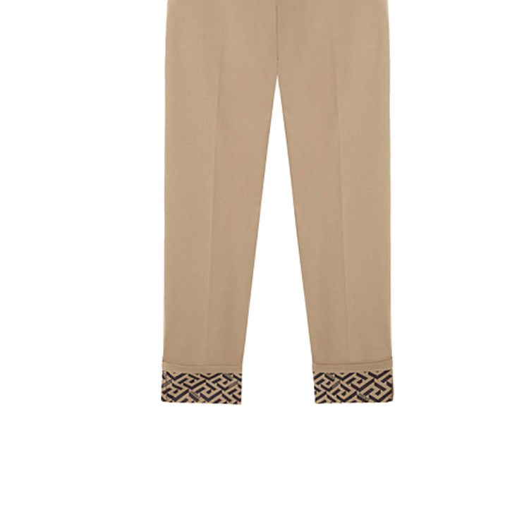 Sizing VERSACE Solid Loose-Fit Casual Wide-Leg Pants Khaki 1004049-1A02947-1K050