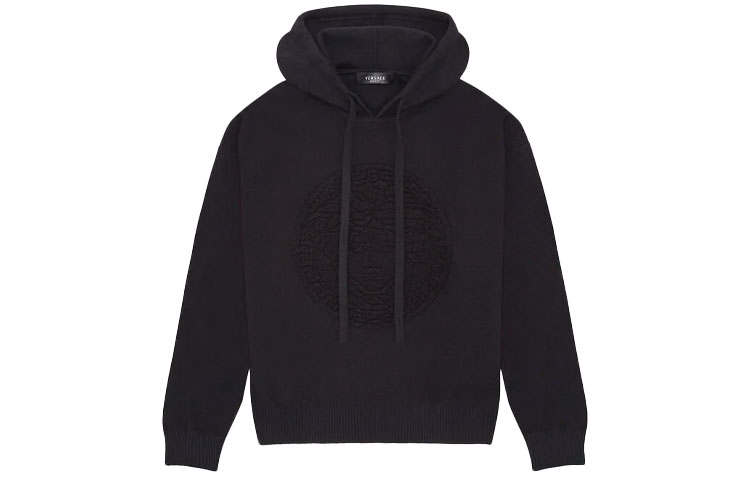 Versace Solid Print Pullover Hoodie Black A87203-A235893-A1008