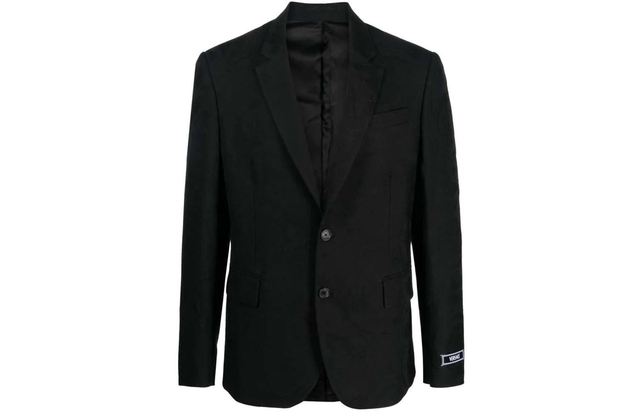 Versace Solid Single-Breasted Long-Sleeve Jacket - Black 1A08914-1012498-1B000
