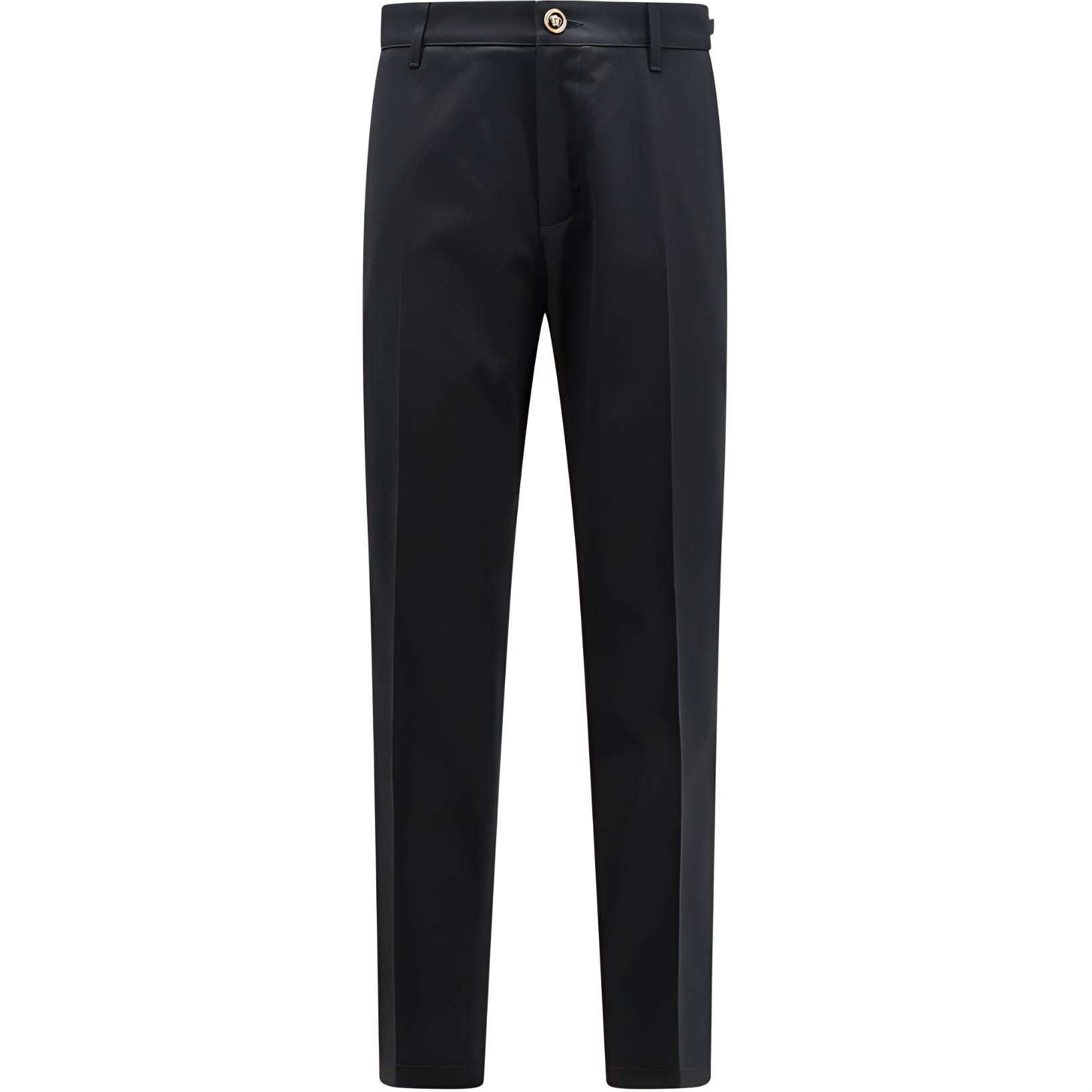 Versace Solid Straight-Leg Button Casual Pants Men’s Black 1010583-1A01718-1B000