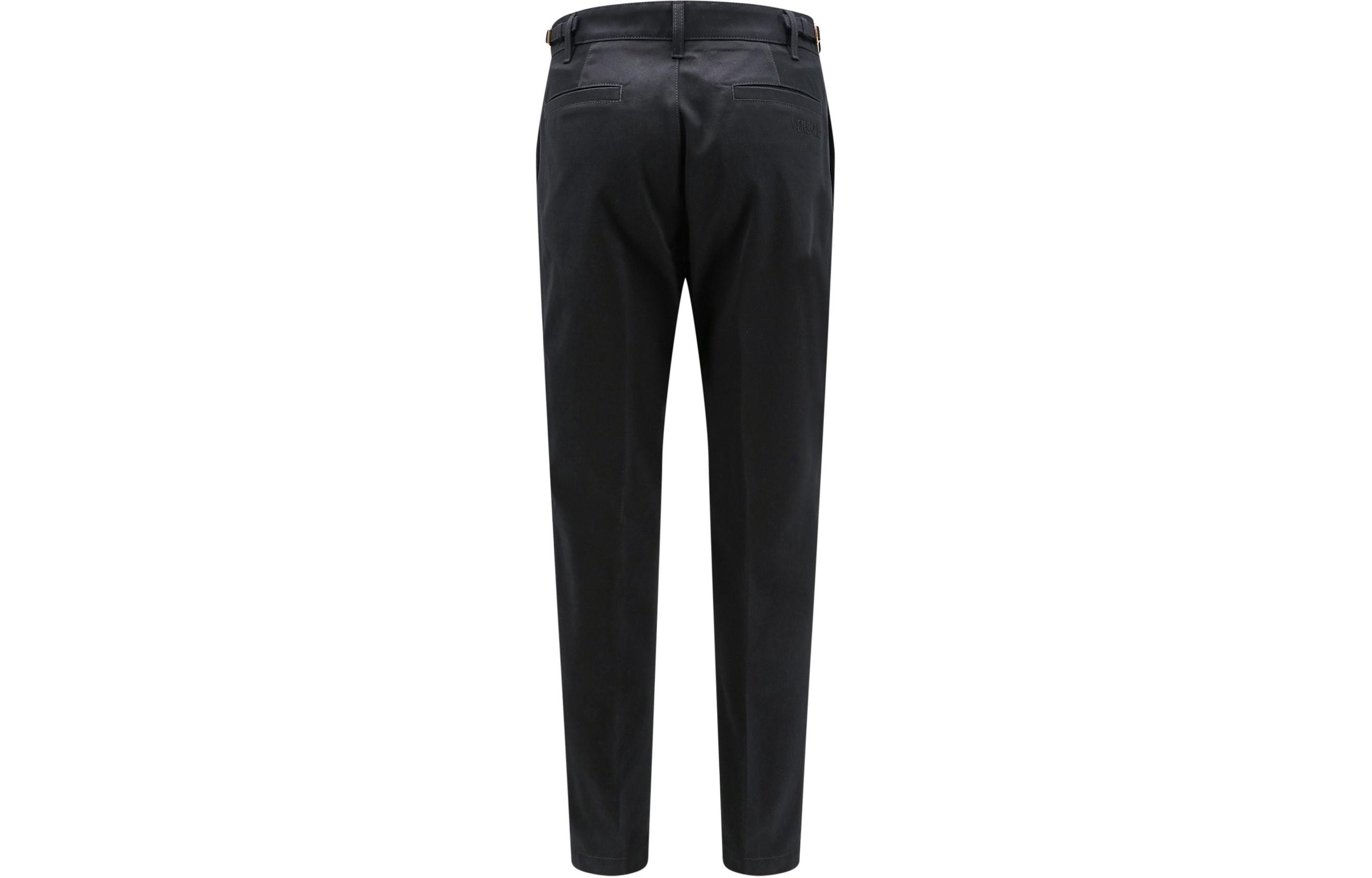 Lookbook Versace Solid Straight-Leg Button Casual Pants Men’s Black 1010583-1A01718-1B000