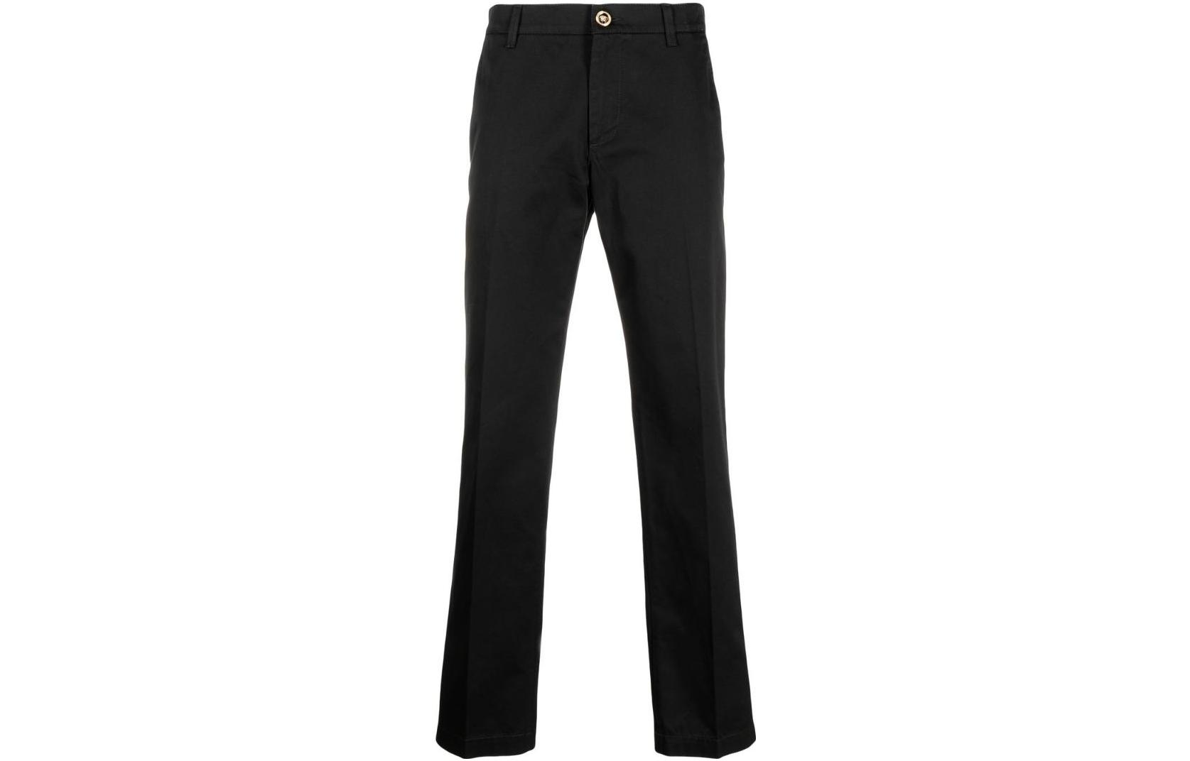 VERSACE Spring Summer 23  Black Straight-Leg Casual Pants. 1008615-1A01718-1B000