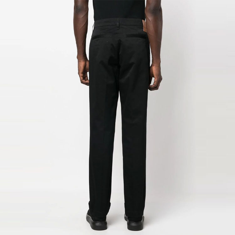Shop VERSACE Spring Summer 23  Black Straight-Leg Casual Pants. 1008615-1A01718-1B000