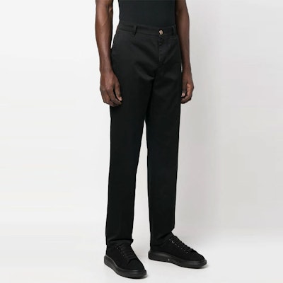 VERSACE Spring Summer 23 Black Straight-Leg Casual Pants. 1008615-1A01718-1B000 Purchase VERSACE Spring Summer 23 Black Straight-Leg Casual Pants. 1008615-1A01718-1B000