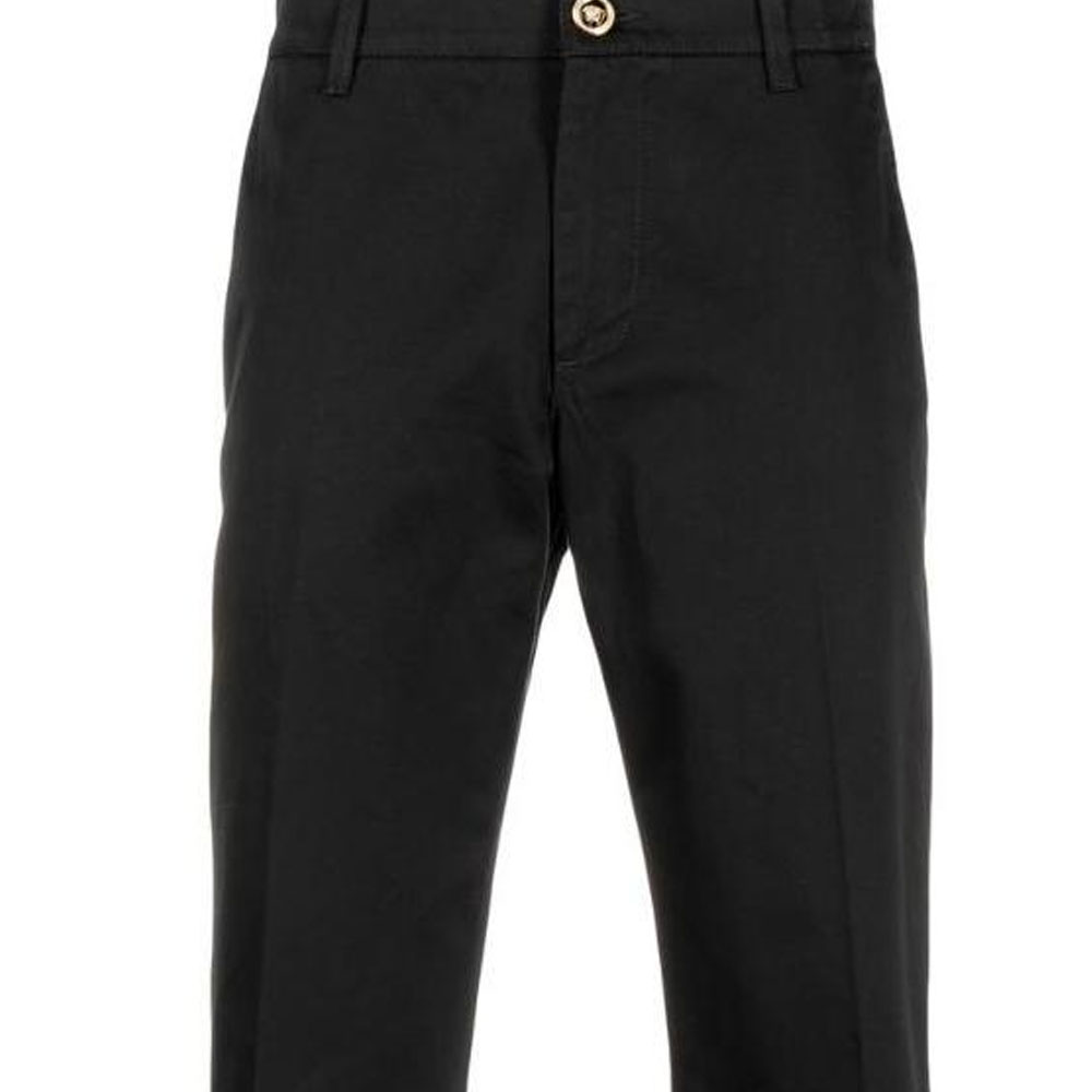 Details for VERSACE Spring Summer 23  Black Straight-Leg Casual Pants. 1008615-1A01718-1B000