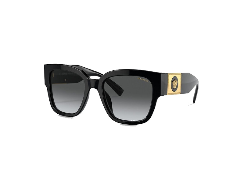 Versace Square Polarized Sunglasses Black/Gold (4437-U)