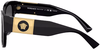 Lookbook Versace Square Polarized Sunglasses Black/Gold (4437-U)