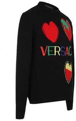 VERSACE SS20 心型Logo羊毛毛衣 - 黑色 A83617-A230678-A708 Shop VERSACE SS20 心型Logo羊毛毛衣 - 黑色 A83617-A230678-A708
