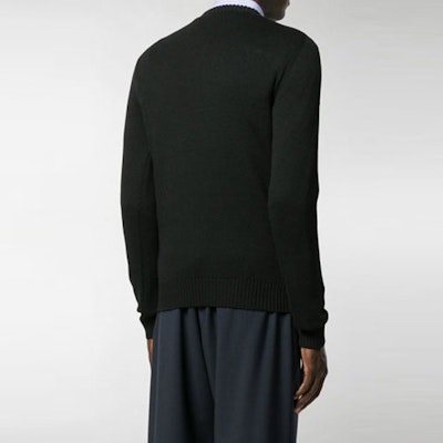 VERSACE SS20 心型Logo羊毛毛衣 - 黑色 A83617-A230678-A708 Details for VERSACE SS20 心型Logo羊毛毛衣 - 黑色 A83617-A230678-A708