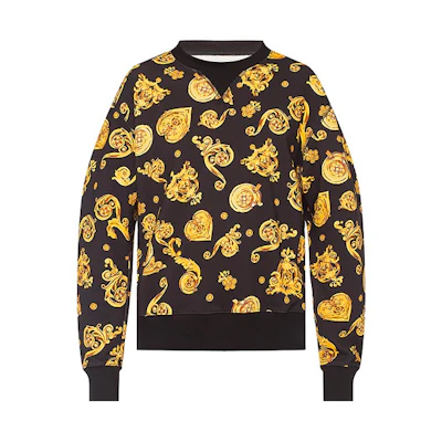 Versace SS20 Gold Cotton Sweatshirt B7GVB7FB-SN500-899