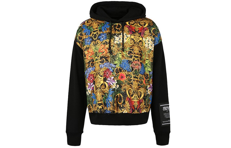 Versace SS21 Black Owl Print Pullover Sweatshirt B7GVA71-7S0674-983