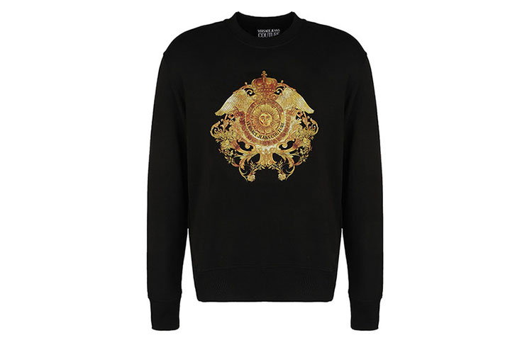 Versace SS21 Pattern Print Long Sleeve Sweatshirt Black B7GWA741-30453-899