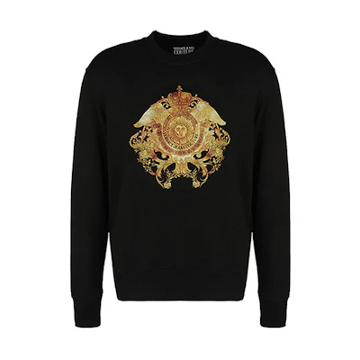 Versace SS21 Pattern Print Long Sleeve Sweatshirt Black B7GWA741-30453-899