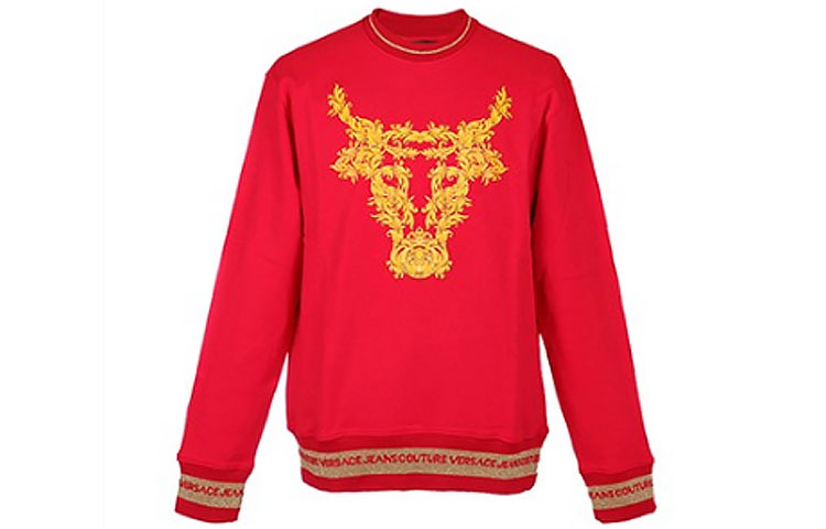 Versace SS21 Red Bull Head Logo Print Sweatshirt Fashion B7GWA7TV-30318-O19
