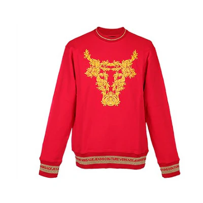 Versace SS21 Red Bull Head Logo Print Sweatshirt Fashion B7GWA7TV-30318-O19