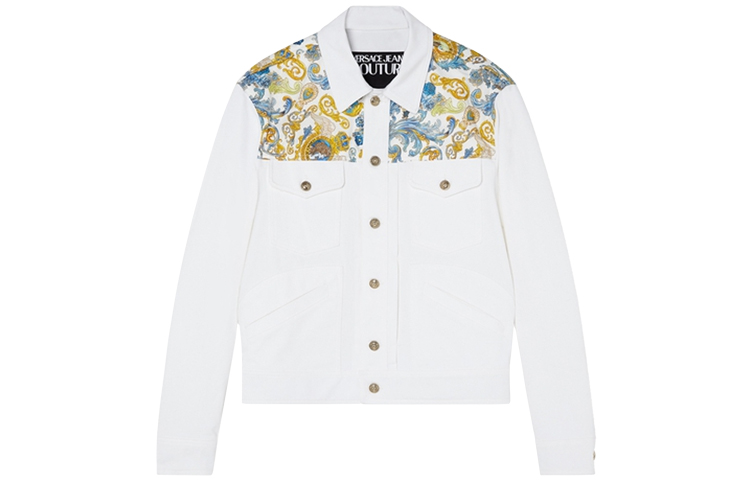 Versace SS21 Versailles Print Collared Jacket White C1GWA92V-HRI00-003