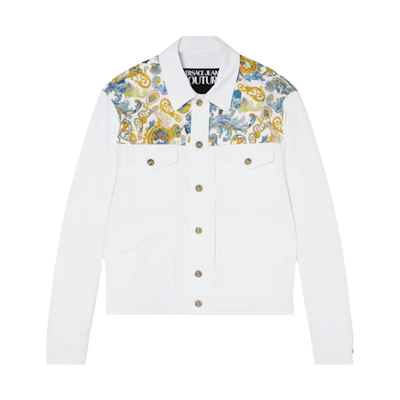 Versace SS21 Versailles Print Collared Jacket White C1GWA92V-HRI00-003