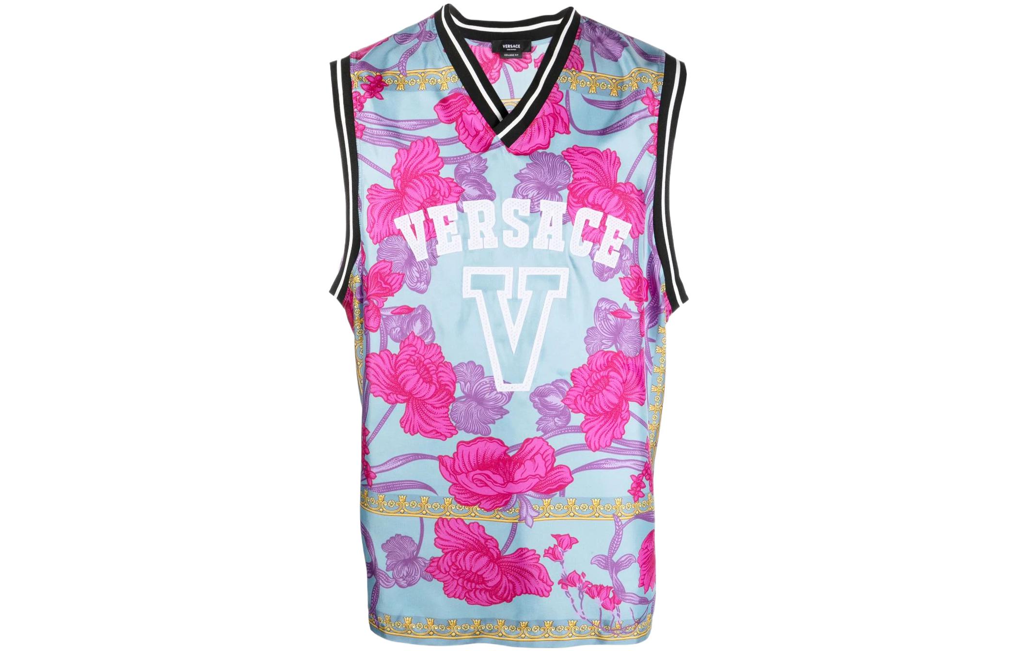 Order VERSACE SS22  Baroque Print V-Neck Vest Light Blue 10047081-A032535-V250