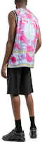 Shop VERSACE SS22 Baroque Print V-Neck Vest Light Blue 10047081-A032535-V250