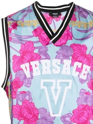 Chaleco Estampado Barroco Cuello V Azul Claro VERSACE SS22 10047081-A032535-V250 Details for Chaleco Estampado Barroco Cuello V Azul Claro VERSACE SS22 10047081-A032535-V250