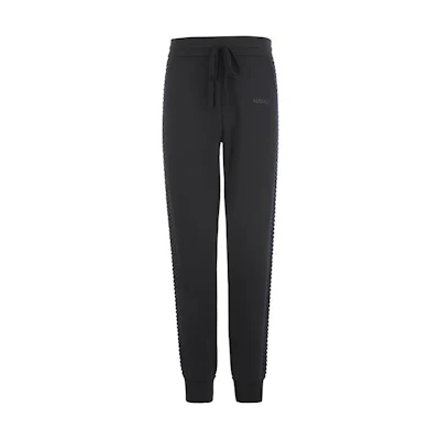 VERSACE SS22 Black Cotton Solid Sweatpants 1003616-1A02223-1B000