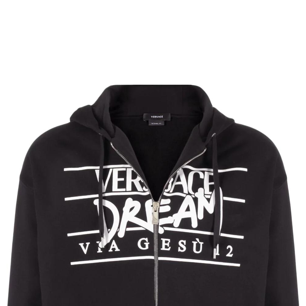 VERSACE SS22  Black Logo Graphic Print Zip-Up Hoodie. 1005203-1A03493-1B000 圖 5