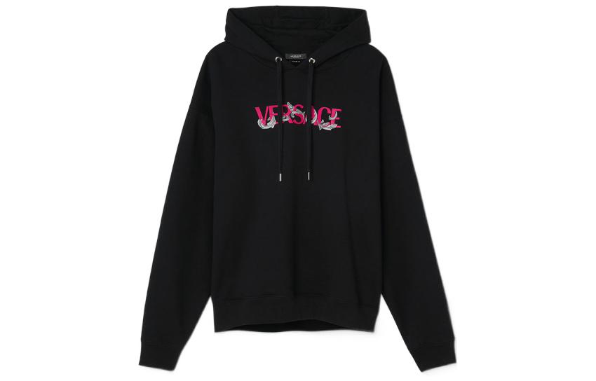 Order VERSACE SS22 Hoodie Hitam Logo Print Pullover. 1006498-1A04509-1B000