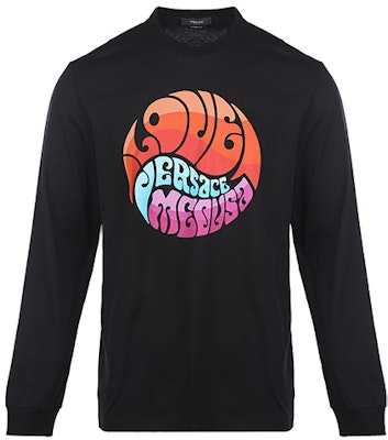 VERSACE SS22 黑色長袖T恤 胸前標誌印花 1003626-1A02516-1B000 Buy VERSACE SS22 黑色長袖T恤 胸前標誌印花 1003626-1A02516-1B000