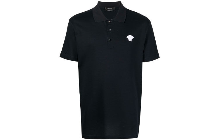 Order 范思哲 SS22 黑色纯色刺绣标志 Polo 衬衫 A87427-1A04869-2U220