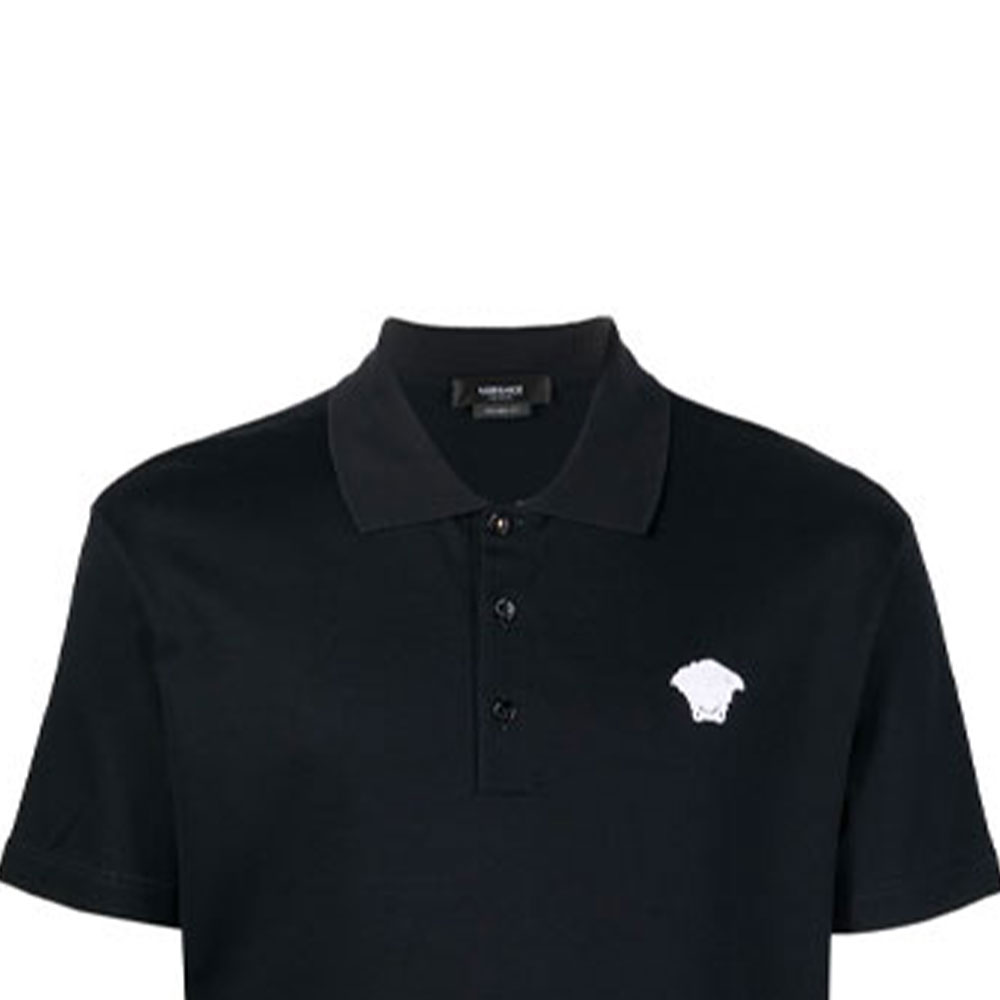 Details for 范思哲 SS22 黑色纯色刺绣标志 Polo 衬衫 A87427-1A04869-2U220