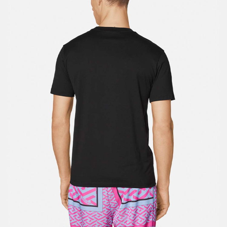 Purchase 베르사체 SS22 블랙 프린트 코튼 반팔 티셔츠 1005684-1A03990-1B000