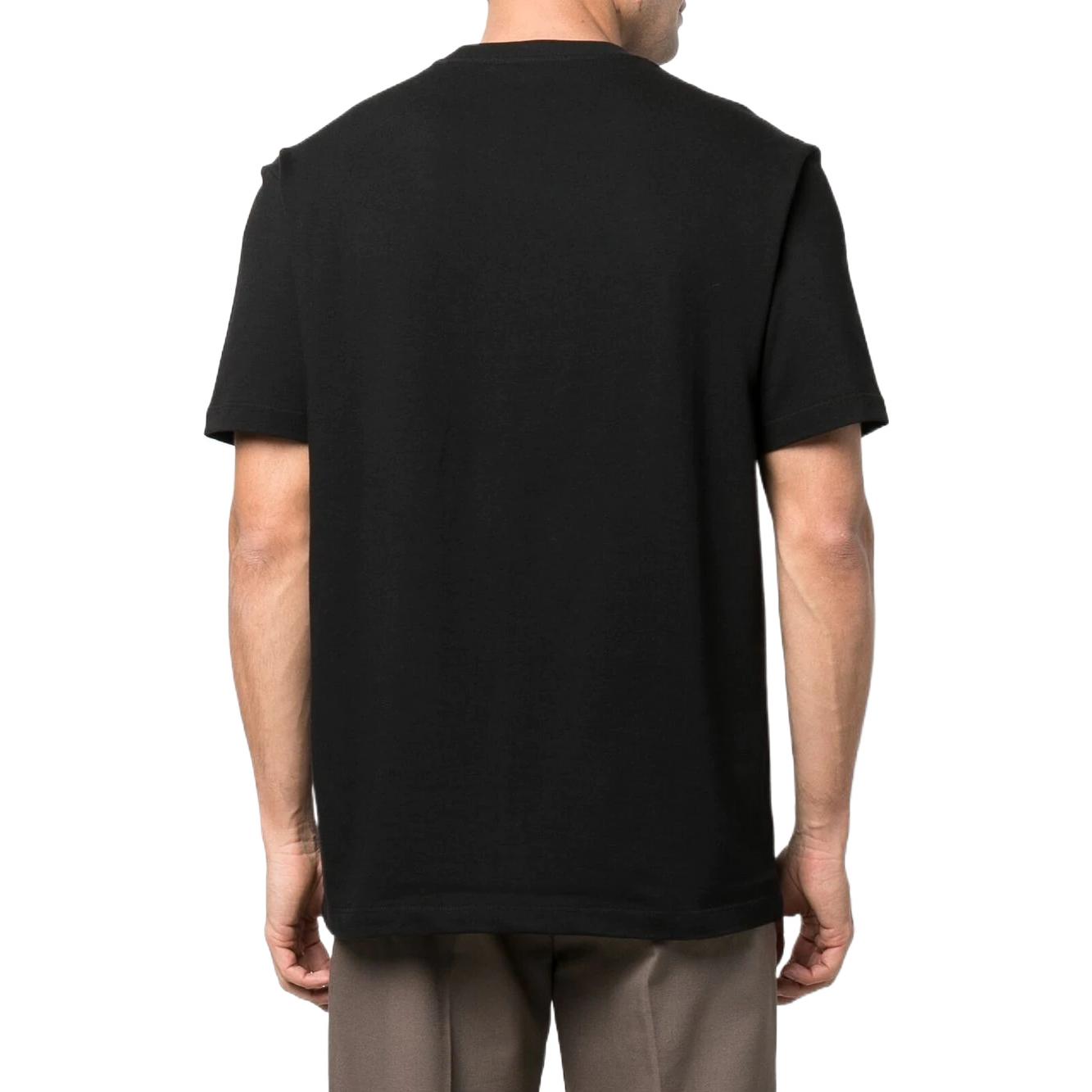 Shop VERSACE SS22 黑色印花Logo短袖T恤。 1005188-1A03480-1B000