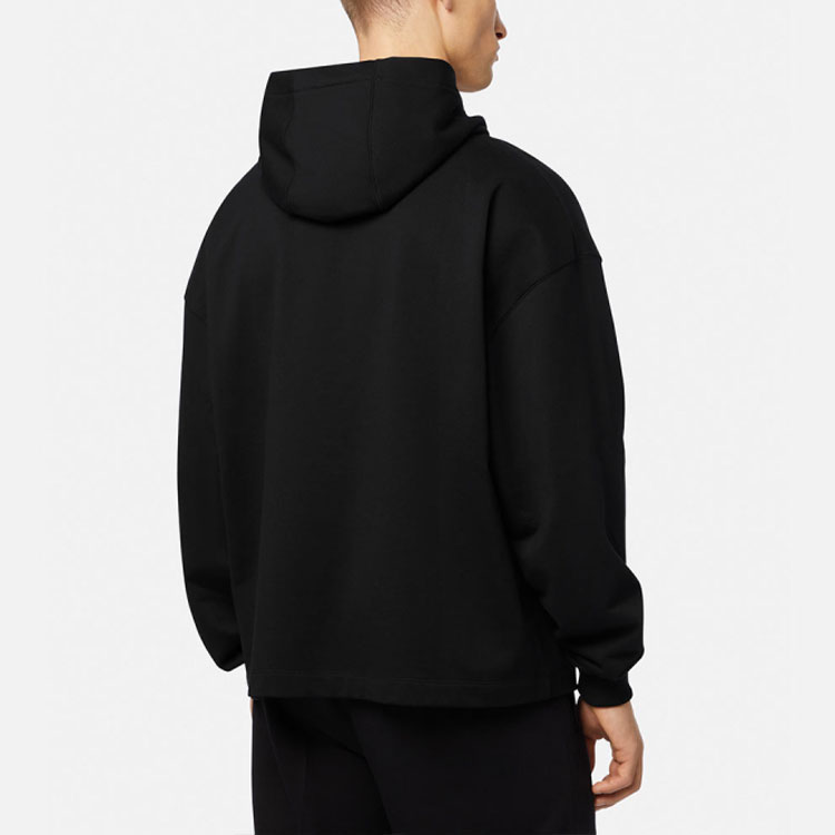 Shop VERSACE SS22  Black Pullover Sweatshirt with Letter Print. 1003387-1A02345-1B000