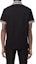 Shop VERSACE SS22 Black Short-Sleeve Polo Shirt with Solid Cuff Stripes 1005195-1A03487-1B000