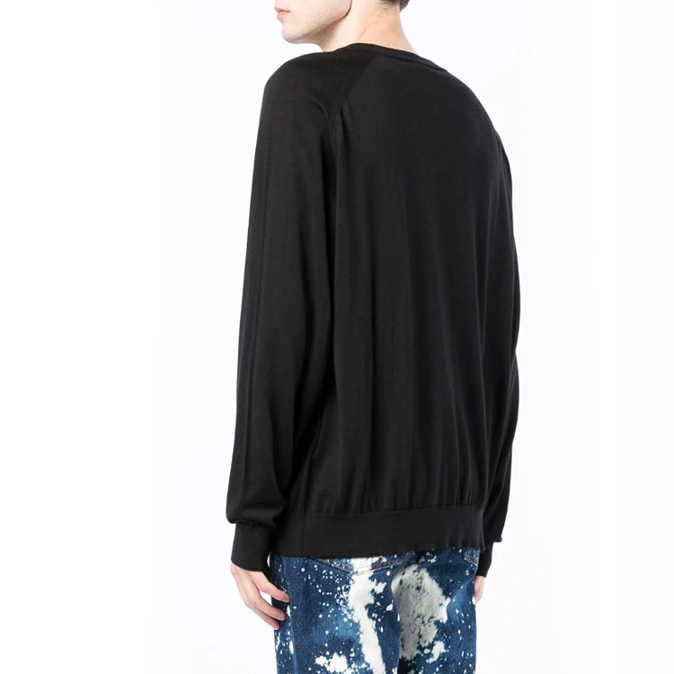 Versace SS22  Black Solid Color Wool Crewneck Sweater 1001174-1A00796-2B200 圖 4