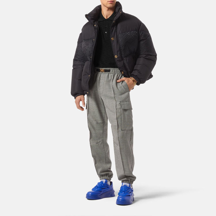 Lookbook VERSACE SS22  Black Solid Minimalist Short Sleeve Polo Shirt 1006469-1A04468-1B000