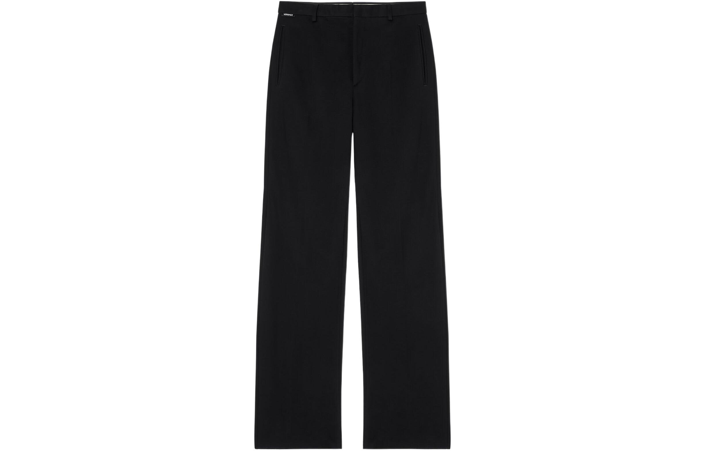 VERSACE SS22  Black Straight-Cut Relaxed Casual Trousers. 1003398-1A02387-1B000