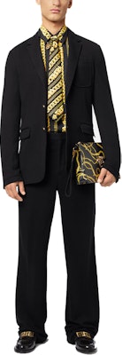 VERSACE SS22 Black Straight-Cut Relaxed Casual Trousers. 1003398-1A02387-1B000 Lookbook VERSACE SS22 Black Straight-Cut Relaxed Casual Trousers. 1003398-1A02387-1B000