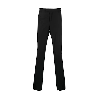 VERSACE SS22 Black Straight-Leg Zip Suit Pants 1006012-1A04122-1B000