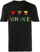 Order VERSACE SS22 黑色圓領心形Logo印花T恤 A83585-A224589-A008