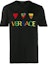 Order VERSACE SS22 Black T-Shirt with Logo Heart Print Crew Neck Design. A83585-A224589-A008