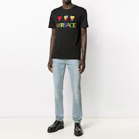 Lookbook VERSACE SS22 黑色圓領心形Logo印花T恤 A83585-A224589-A008