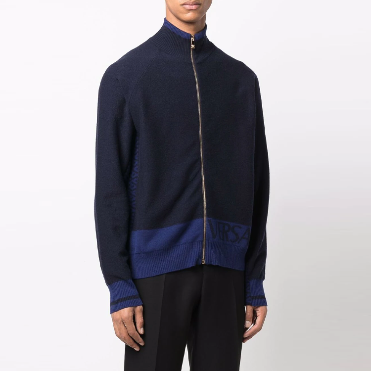 VERSACE SS22  Black Wool Jacquard Logo Knit Cardigan Sweater. 1003619-1A02488-1U830 圖 4