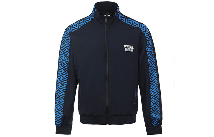 Order VERSACE SS22  Blue Striped Sleeve Long Jacket. 1002100-1A01623-5U460