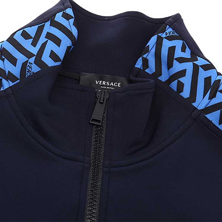 Sizing VERSACE SS22  Blue Striped Sleeve Long Jacket. 1002100-1A01623-5U460